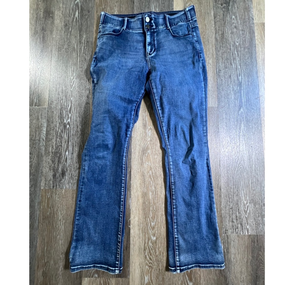 Apt. 9 Bootcut Jeans Womens 12 Blue Medium Wash Elastic Waist Denim 5010